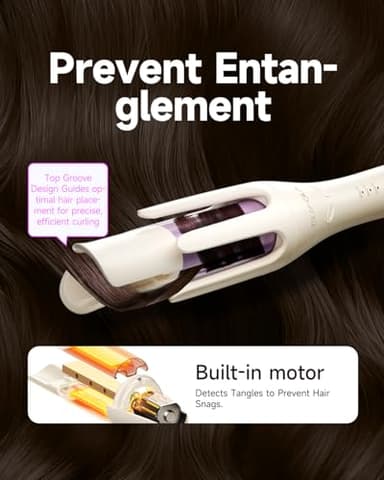 TSUYAGLA Automatic Hair Curler, 1 1/4 Inch Rotating Curling Iron with 3 Temp, 500 Million Ionic, 2-Way Rotation,10S Fast Heating, Anti-Scald, Anti-Tangle Rotating Curling Wand for Long Hair - Image 7