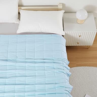 MOTRIP Weighted Blanket for Adults Queen Size 20 lbs, Cooling Blanket for Hot Sleepers, Machine Washable Soft Bed Blanket with Premium Glass Beads, 60''x80'' 20 Pounds Blue - Image 6