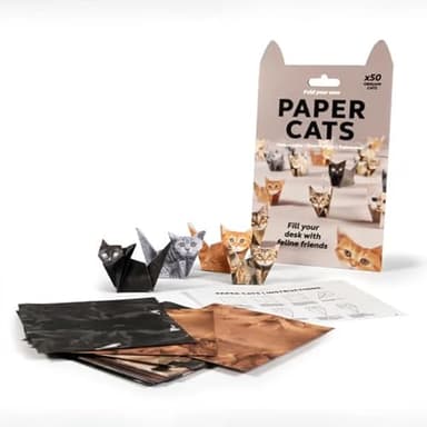 DIY Paper Cats - 50 Sheets DIY Origami Paper to Fold Cute Cat Figures, Fun Craft Activity for Adults & Kids, Desk Decoration & Gift for Cat Lovers (ca't, 50pcs) - Image 3