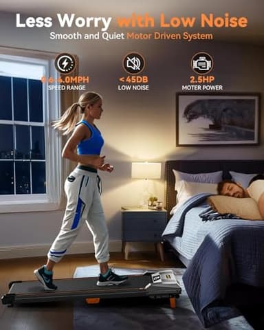 Walking Pad Treadmill, BestGod Incline Under Desk Treadmill 330lbs Capacity, 2.5HP Portable Treadmills for Home, Compact Treadmills Mini Walking Pad, Running Machine with Remote Control - Image 4