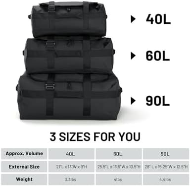 MIER Water Resistant Backpack Duffle Heavy Duty Convertible Duffle Bag with Backpack Straps for Gym, Sports, Travel - Image 6
