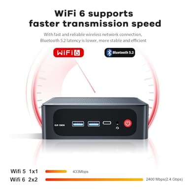 Beelink SER5 Mini PC,AMD Ryzen 5 5500U(6C/12T,up to 4.0 GHz),Mini Computer 16GB DDR4 RAM 500GB M.2 2280 SSD Graphics 7core 1800MHz,Support 4K Triple Display/HDMI+DP+Type-C/Wifi6/BT5.2,Auto Power On - Image 8