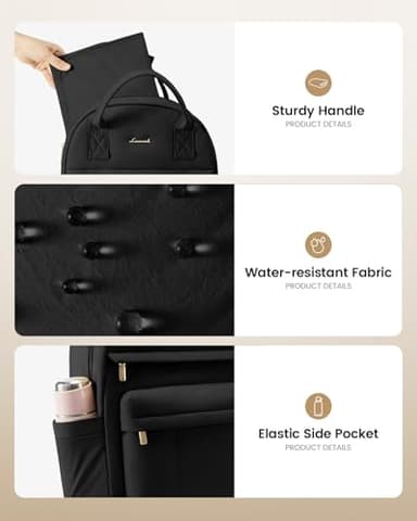 LOVEVOOK Puffer Diaper Bag Backpack, Lightweight 30L Baby Bag with Changing Pad, Large Diaper Backpack for Mom Dad with Stroller Buckles, Black - Image 7