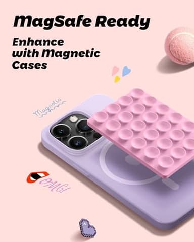 amBand Airplane Travel Essentials Phone Holder, Anti-Slip Magnetic Suction Cup Phone Mount for iPhone Fits Magsafe Attachment, Influencer/Sharer/Content Creator Must Haves for Selfie/Video, Peony Pink - Image 2