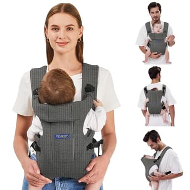 Baby Carrier, Baby Carrier Newborn to Toddler, Ergonomic Newborn Carrier, Easily Adjustable Toddler Carrier, Lightweight Infant Carrier (Mesh,Grey) - Image 1