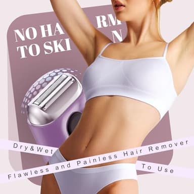 Fangaci Cordless Electric Shaver for Women: Mini Electric Razors with LED Display - Rechargeable Bikini Trimmer - IPX7 Waterproof Wet Dry Face Razor for Body Leg - Image 3