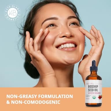 Kate Blanc Cosmetics Rosehip Oil for Face & Softer Glowing Skin (1oz, Organic, Pure, Cold Pressed) Rosehip Seed Face Oil for Facial & Gua Sha Massage - Image 5
