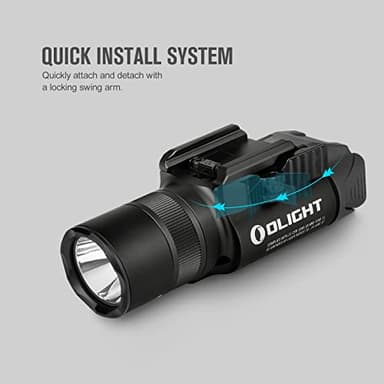 OLIGHT Baldr Pro R 1350 Lumens Magnetic USB Rechargeable Tactical Flashlight with Green Beam and White LED Combo, Rail Mount Weaponlight Compatible with 1913 or GL Rail, Built-in Battery - Image 8