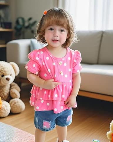 NZRVAWS 18-24 Month Baby Girl Clothes Toddler Girl Outfit Cute Girls Short Sleeve T-shirt Top Girls 2pcs Cute Pink Shorts Set 2t - Image 2