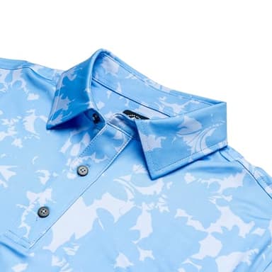 U Suck at Golf Men’s Golf Polo - Dry Fit Golf Polo Shirts for Men - High Performance Golf Club Apparel Company (Floral Camo Baby Blue, 3XL) - Image 4
