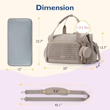 mommore Diaper Bag Tote, Large Capacity Travel Diaper bags, Hospital Bag for Labor Delivery, Baby Bag with Pacifier Case, Changing Pad - Image 6