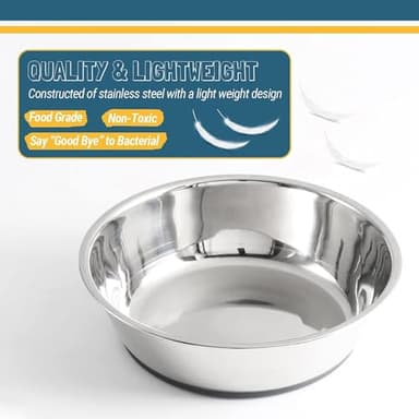 PEGGY11 Lightweight Stainless Steel Dog Bowls - 6 Cup, 2 Pack - Image 3