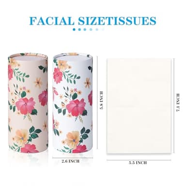 Qofaoye Car Tissues Holder 4 Pack with Facial Tissues Travel Tissue Tubes Box Container Fit for Car Cup Holder Car Tissues Cylinder Third Generation - Image 3