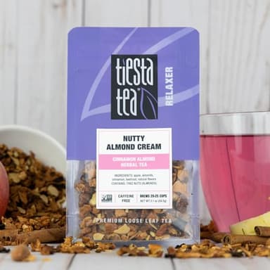 Tiesta Tea - Nutty Almond Cream, Premium Loose Leaf, Cinnamon Almond Herbal Tea Blend, Non-Caffeinated, Make Hot or Iced & Brews Up to 25 Cups, 2.1 Ounce Resealable Pouch - Image 2