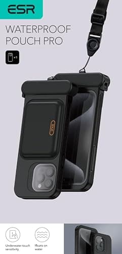 ESR Waterproof Phone Pouch for iPhone 15 Pro Max /14 Pro Max, Underwater Touch Sensitivity, IPX8 Floating Waterproof Cellphone Case with Lanyard, Dry Bag for Snorkeling, Black - Image 10