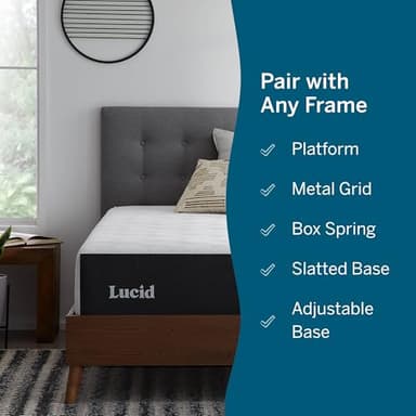 LUCID 12 Inch Memory Foam Mattress - Plush Feel - Memory Foam Infused with Bamboo Charcoal - Gel Infusions - CertiPUR-US Certified - Breathable - QueenQueen Size - Image 5