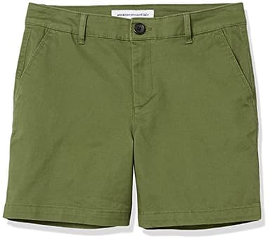 Amazon Essentials Women's Mid-Rise Slim-Fit 5 Inch Inseam Khaki Short (Available in Straight and Curvy Fits), Olive, 18 - Image 6