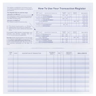 20 Pack Checkbook Register, Check Registers for Personal, Blank Ledger Transaction Registers for Personal or Business Bank, Check Register Book for Checking and Saving Account, Deposit and Credit Card - Image 2