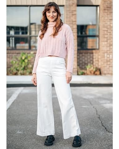 GRAPENT White High Waisted Trousers - Women's Bright White Jeans Size 8 (M), 10 - Image 3