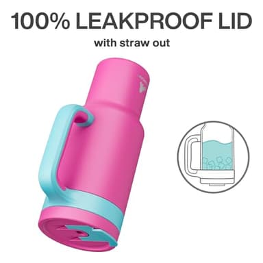 POWCAN 40 oz Tumbler with Handle, 2-in-1 Straw and Sip Lid, Leakproof, Dishwasher Safe, Insulated Stainless Steel Travel Coffee Mug, Keeps Cold for 34 Hours, Fits in Car Cup Holder (Petal) - Image 5