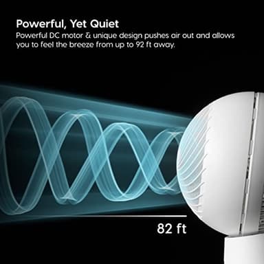 IRIS USA WOOZOO Air Circulator Fan with Remote, Oscillating, 8 Speeds, 82ft Max Air Distance, 120° Adjustable Tilt, 35db Ultra Quiet Motor, Small Fan for Bedroom, Office, Dorm, White - Image 4