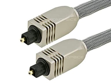 Monoprice 102767 Premium S/PDIF (Toslink) Digital Optical Audio Cable - Silver - 50ft | Heavy Duty Mesh Jacket, Metal Connector Heads, for Play Station, Xbox one, Home Theater & More Gray - Image 2