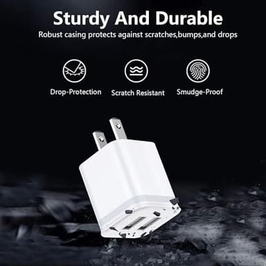 USB Wall Charger, 5-Pack 2.1A/5V Dual Port USB Cube Power Adapter Charger Plug Charging Block Replacement for iPhone Xs/XR/X, 8/7/6 Plus, Samsung, HTC, LG, Moto, Android Phones - Image 7