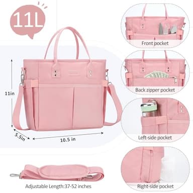 MAXTOP Lunch Bag Women for Work Insulated Thermal Lunch Box with Wide-Open Pocket Reusable Leakproof Cooler Bags with Removable Shoulder Strap for Teacher Nurse Office Picnic Travel Pink - Image 4