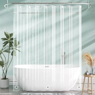 AmazerBath Shower Curtain Liner, 72x72 Clear Shower Curtain Liner, Waterproof Plastic Shower Liner, Cute Lightweight PEVA Shower Curtain for Bathroom with 3 Magnets and 12 Rustproof Metal Grommets - Image 9