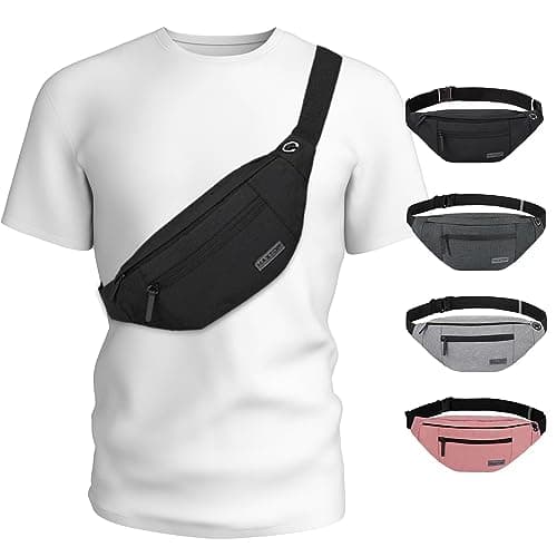 MAXTOP Large Crossbody Fanny Pack with 4-Zipper Pockets,Gifts for Enjoy Sports Festival Workout Traveling Running Casual Hands-Free Wallets Waist Pack Phone Bag Carrying All Phones - Image 1