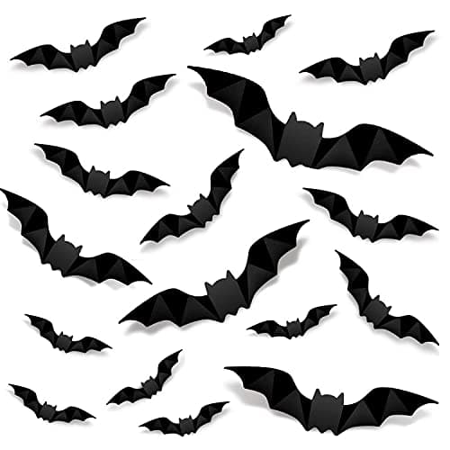 96PCS Halloween Decoration 3D Bats Wall Stickers 4 Different Sizes Realistic PVC Scary Bat Sticker DIY Halloween Window Door for Home Decoration Party Supplies - Image 1