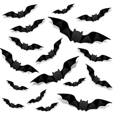 96PCS Halloween Decoration 3D Bats Wall Stickers 4 Different Sizes Realistic PVC Scary Bat Sticker DIY Halloween Window Door for Home Decoration Party Supplies - Image 1