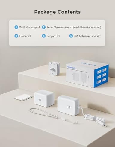 GoveeLife WiFi Refrigerator Thermometer with Alarm, Wireless Digital Freezer Temperature Gauge with App Control, 2 Years Free Data Export, for Home Kitchen Fridge Hot Tub(Only Support 2.4G Wi-Fi) - Image 8