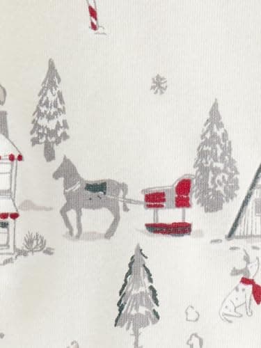 little planet by carter's Baby 2-Piece Pajamas Made with Organic Cotton, Houses White, 12M - Image 3