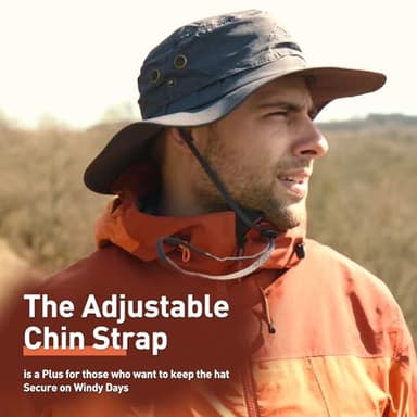 Comhats UPF 50 Sun Hats Wide Brim Summer Safari Hat Fishing Hiking Boonie Hats for Men Waterproof Khaki X-Large XX-Large XL XXL - Image 5