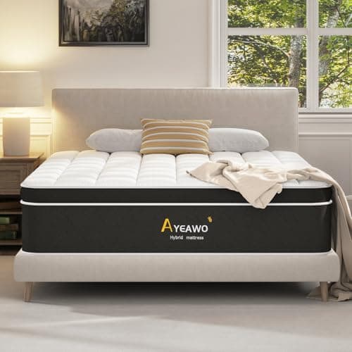 Ayeawo Firm King Size Mattress, 12 Inch Hybird King Bed Mattress with Gel Memory Foam and Pocket Springs, Comfort Bed in a Box, Pressure Relief and Motion Isolation, 365-Night Trial, CertiPUR-US - Image 1