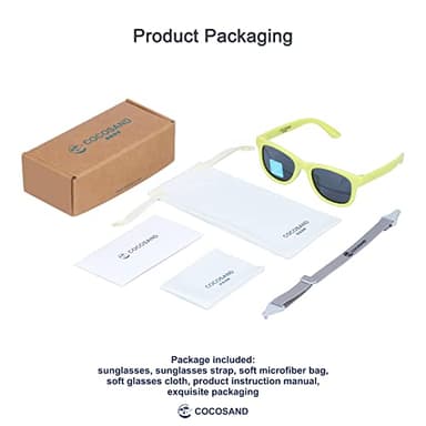 COCOSAND Flexible Polarized Baby Sunglasses with Strap Soft Silicone Nose Pad UV Protection for Infant Toddler Boys Grils Age 0-24 Months - Image 2