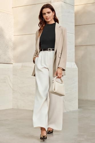 Arach&Cloz 2025 Womens Wool Blend Sweater Tank Tops Summer Fall Sleeveless Vest High Mock Neck Soft Stretchy Cute Fashion Dressy Business Casual Teacher Outfits Trendy Knit Slim Work Clothes Black M - Image 2