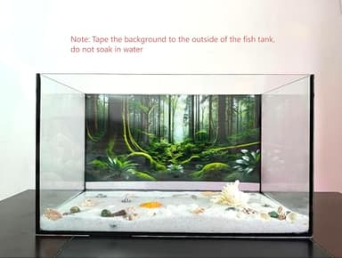 Forest Aquarium Background Green Trees Rainforest Moss Fish Tank Background 24x12 Inches PVC Glass Container Decoration with Tapes - Image 3