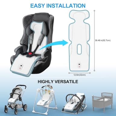 Baby Stroller Cooling Pad,Car Seat Cooler with 2 Built-in Blowers | Up to 10h Runtime & 10000mAh Battery | 3-Speed Adjustable Cooler Pad for Infants,Toddlers | Summer Outdoor Baby Essentials - Image 6
