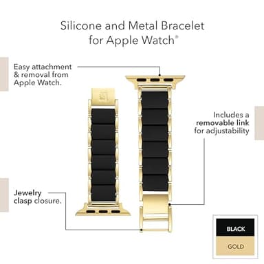 Anne Klein Silicone Fashion Bracelet for Apple Watch, Secure, Adjustable, Apple Watch Replacement Band, Fits Most Wrists - Image 5