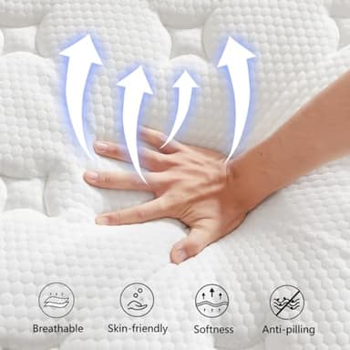 Lxvunan Twin10 inch Mixed Mattress, Spring Mattress in Independent Packaging Bag, Breathable and Comfortable, Decompression, Including Gel Memory Foam, Suitable for Various bedsteads - Image 7