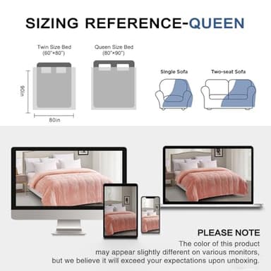 PU MEI Sherpa Throw Blanket for Couch Sofa 90”*80”- Fleece 3D Tufted Fuzzy Soft Cozy Blanket for Bed, Thick Warm Blanket for All Seasons, (Orange, 80"*90") - Image 8