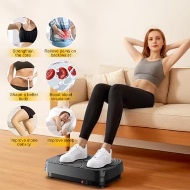 2025 Upgrade Vibration Plate Exercise Machine for Lymphatic Drainage,400Lbs Capacity Full-Body Workout Platform Vibrating Plate Pilates Equipment,Home Workout Equipment for Fitness Weight Loss-Black - Image 4