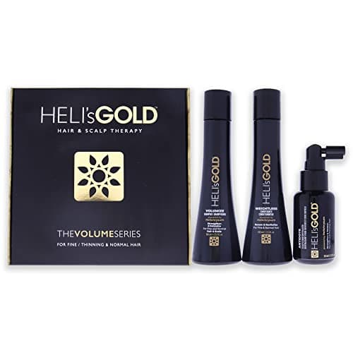 HELI's GOLD Volume Series Travel Kit - For Fine/Thin Hair - Strengthen/Repair - Volumize Shampoo - Weightless Conditioner - Scalp & Hair Revitalizer - Color Safe - 3 pc - Image 1