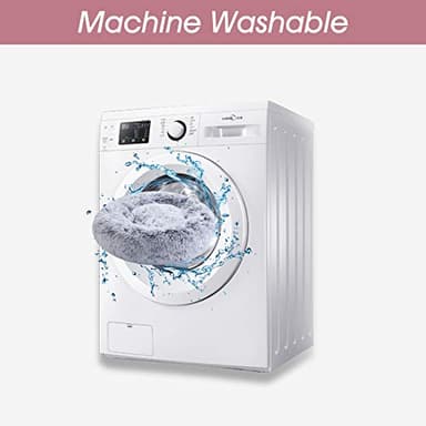 WESTERN HOME WH Calming Dog & Cat Bed, Anti-Anxiety Donut Cuddler Warming Cozy Soft Round Bed, Fluffy Faux Fur Plush Cushion Bed for Small Medium Dogs and Cats (20"/24"/27"/30") - Image 6