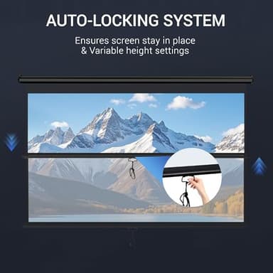 ZENY Outdoor Projector Screen Pull Down 100 Inch 16:9 HD Projection Screen Folding Home Theater Portable Indoor Outdoor Movie Screen - Image 4