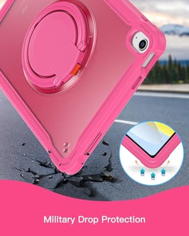 BRAECN for iPad (A16) 11th/10th Generation Case 11 inch 2025/10.9'' 2022 Handle Protective Cover 360 Rotating Ring Stand, Shockproof Dropproof Case for Kids Kickstand & Pencil Holder & Shoulder Strap - Image 4