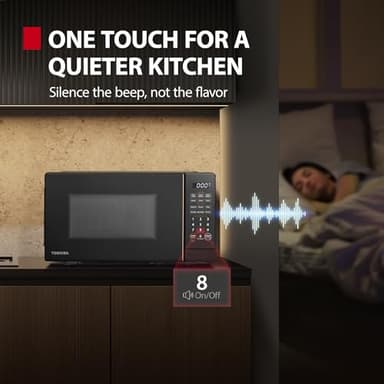 TOSHIBA Small Microwave Oven with 11 Power Levels, ChefDefrost, Sound On/Off & Eco Mode, 0.7 Cu Ft, 700W, Black, MM-EM07PA(BK) - Image 5