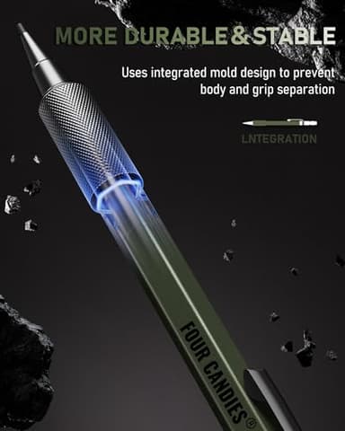 Four Candies 1.3mm Mechanical Pencil Set with 72 Lead Refill, 3PCS Metal Weatherproof Body Heavy Duty Carpenter Pencil, 3 Eraser, 16 Eraser Refill, for Outdoor Woodworking Drafting Marking with Case - Image 4